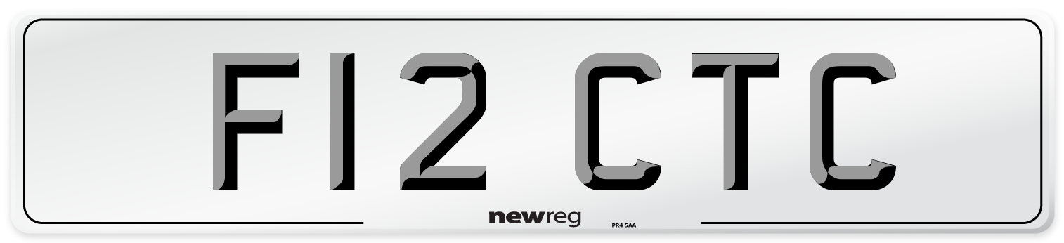 F12 CTC Number Plate from New Reg